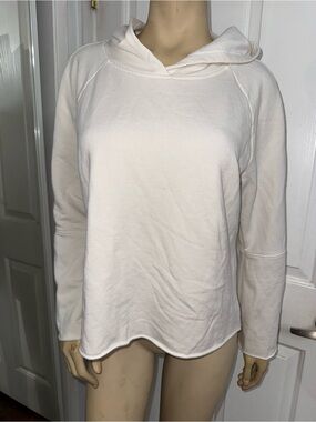 Women's White Hooded Pullover Top